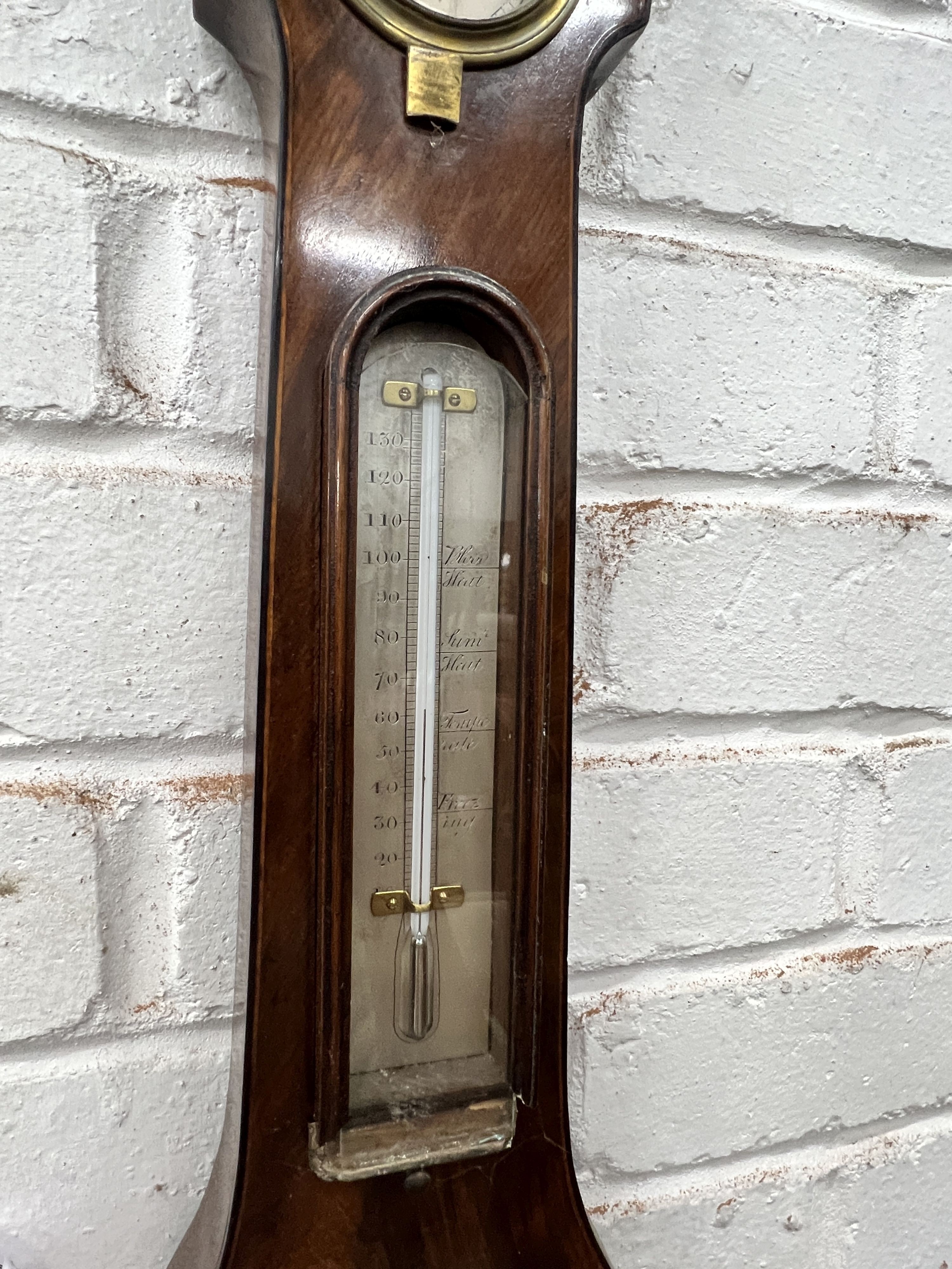 A 19th century mahogany wheel barometer, height 98cm